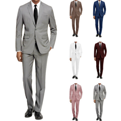 Men's Formal Two Piece 2-Piece Slim Fit Cut Suit Set