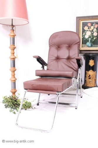 Ausgefallener Relax-Sessel / Relax Stuhl / Lederstuhl / Bett-Stuhl / Klappstuhl/ - Bild 22 von 24