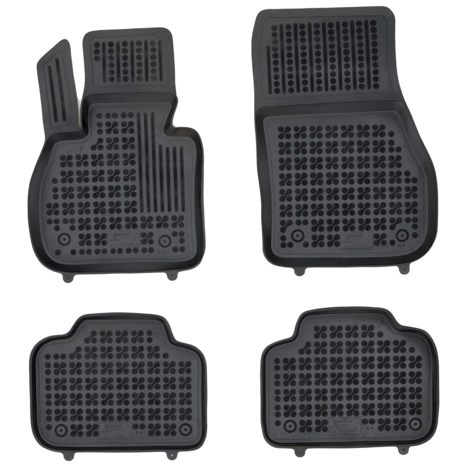 Tapis de sol caoutchouc Rezaw-Plast noir sur mesure pour Mini Countryman II depuis 2017