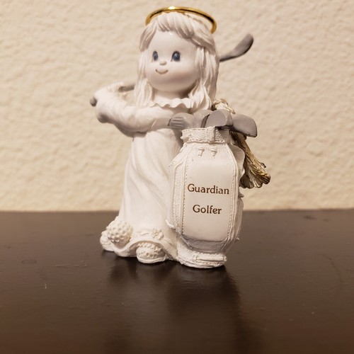 Golf figurine. Heavenly Thoughts White Angel Golf Figure “Guardian Golfer”