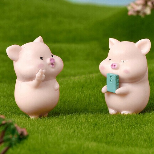 NEW 7X DIY Cute Pig Desktop Decoration Figurine Home Toy Garden Ornament Accesso - Picture 4 of 9