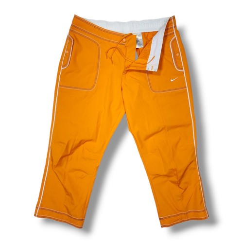 Vintage Nike Orange Low Rise Drawstring Capri Pants Women's M 107860 - Picture 7 of 14