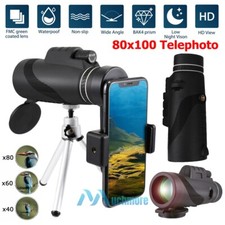 80x100 HD Telescopio monocular con zoom de visi n nocturna  tr pode Waterproof