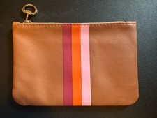 IPSY August 2025 Brown w/ Colored Stripes Makeup Bag - Bag ONLY No Product