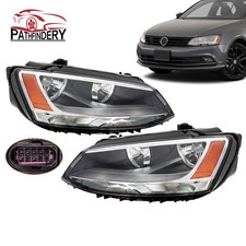 Pair Clear Lens Headlights Assembly For 2011-2018 Vw Jetta 4-door Sedan Halogen