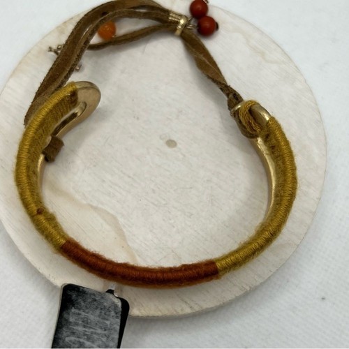 INC International Concepts Antik Gold Braun Faden Umwickelt Dual Manschette Armband - Bild 2 von 7