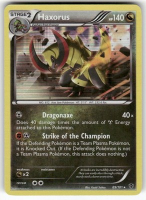 Haxorus 69/101 Holo Rare Plasma Blast Pokemon Near Mint