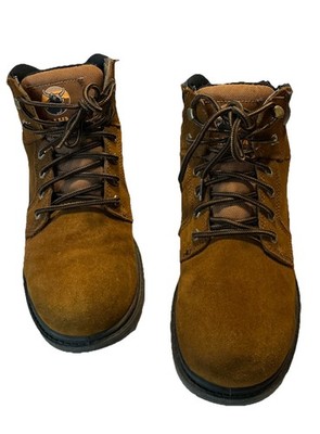 Brahma Men's Sz 9W Bravo Brown Cow Suede Waterproof Work Boots