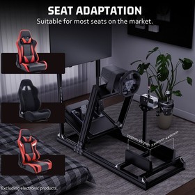 Hottoby Racing Simulator Cockpit 4080Auminum With Monitor Stand Fit Thrustmaster