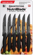 Nutriblade 6-Piece Steak Knives with Comfortable Handles, Stainless Steel Serrat