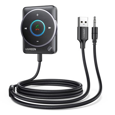 UGREEN AUX Bluetooth 5.4 Adapter für Auto, Empfänger mit Dual schwarz 