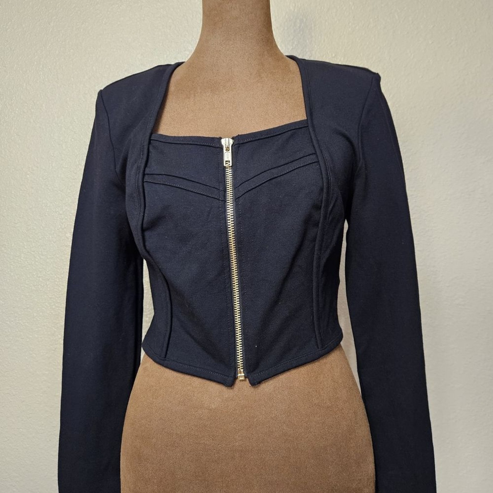 BOLD elements Black Crop Top Square Neck - image 1