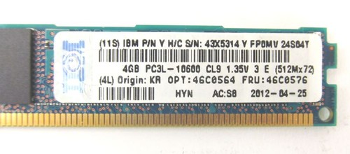 IBM 46C0564 4GB 2X8 1.35V Pc3L-10600 1333 Server Ram Memory Rdimm zj - Picture 2 of 3