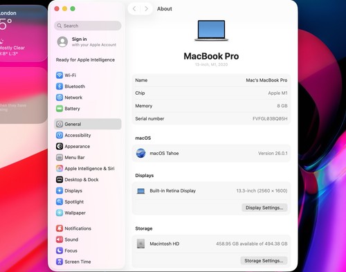 Apple MacBook Pro 13.3” Retina 2020 512GB SSD 8GB Ram 8C CPU 8C GPU M1 - Silver - Picture 19 of 19