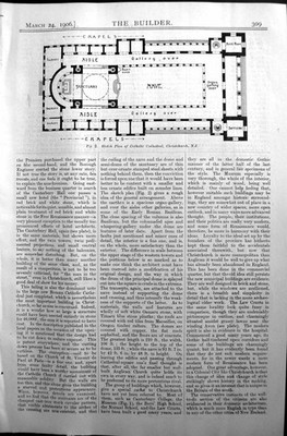 Alter Druckplan Katholische Kathedrale Christchurch Architektur 1906 Baumeister 20.