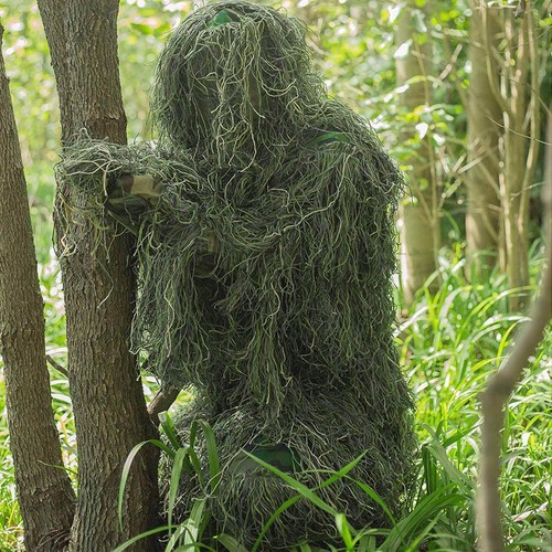3D Ghillie Suit woodland Tarnanzug Camo Camouflage Kleidung Jagd Einheitsgröße - Bild 6 von 23