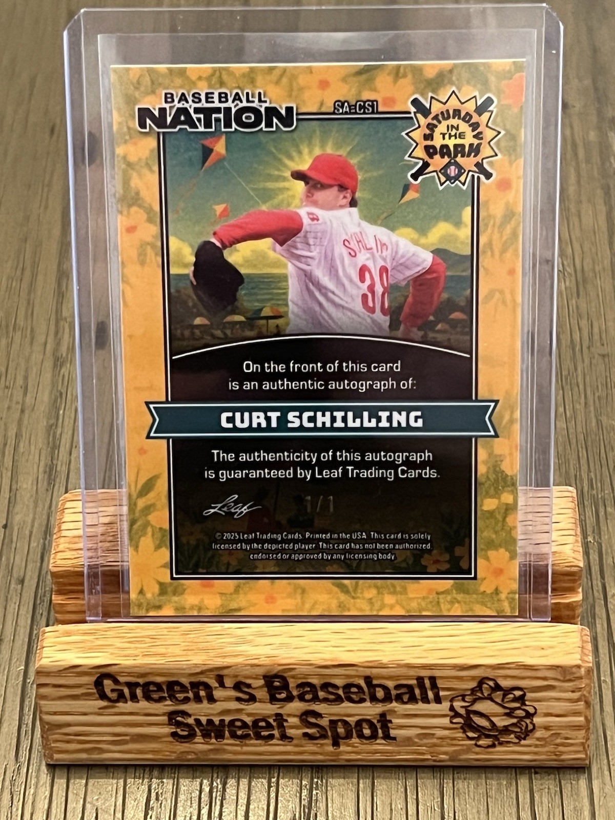 2025 Leaf Baseball Nation Curt Schilling Auto 1/1 Phillies / Boston Red Sox view 2