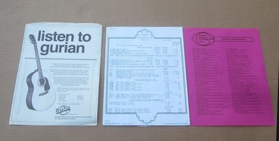 1983 GURIAN Literarature x 3  ''Listen To Gurian'' lists Koa models S2K, S3K, JK