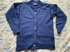 Guernsey Woollens Pure New Wool Cardigan Blue Size 40 (12-14)