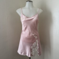 Victorias Secret Pink Coquette Madison Beer Lace Slip Dress With Open Back XS