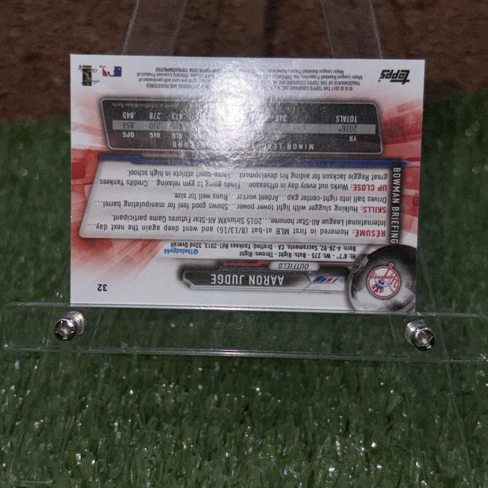 2017 Bowman Chrome Mini Aaron Judge RC Rookie #32 Yankees MVP - Image 4 of 4