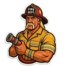 2 Inch NON-Reflective Hulk Hogan Firefighter Hose Vinyl Sticker
