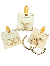 Yellow Ribbon Hoops 925 Silver Post  Butterfly Back