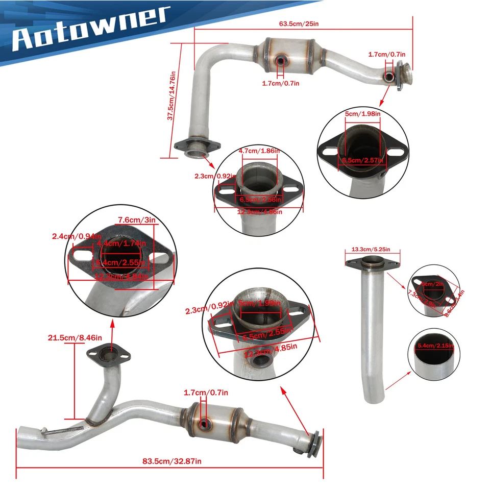 Conjunto conversor catalítico de escape dianteiro esquerdo+direito para Ford Ranger 4.0L 2007-2011 - Imagem 2 de 4