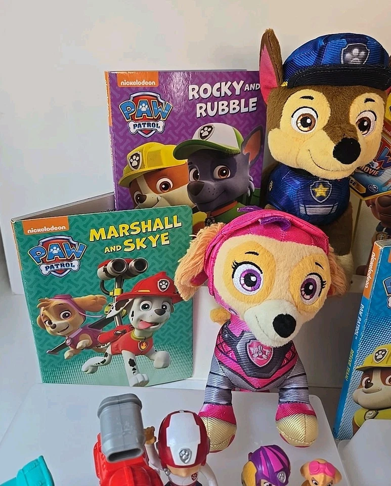 Lote de libros de peluche figuras de la Patrulla Canina juguetes SKYE Everest Marshall Chase Rocky+ 1A Foto 3 de 4