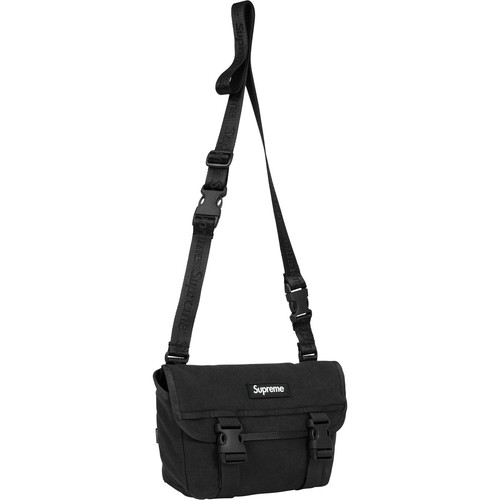 Supreme Mini Messenger Bag in Black SS25 Water resistant Cordura® cotton - Picture 4 of 8