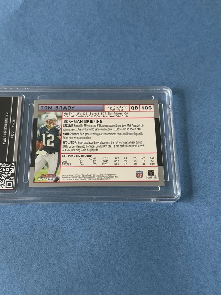 Bowman Chrome 2004 - Tom Brady #106 HGA 9,5 Foto 2 de 2