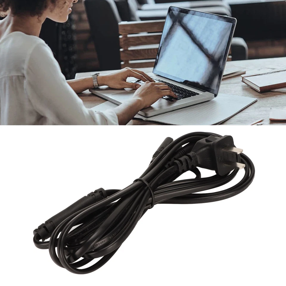 5.9ft 100‑240V 1 15P To Dual IEC320 C7 Power Cable Flame Retardant Waterpro OU - Image 3 of 4