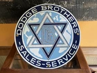 VINTAGE DODGE BROTHERS PORCELAIN SIGN GAS STATION PUMP PLATE MOTOR OIL GASOLINE