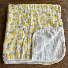 HB Hudson Baby Muslin Baby Blanket Lemons 100 Cotton Double Sided 46x46