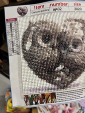 Diamond Painting Finished Piece Heart-Shaped Owl Wall Hanging Item aj432