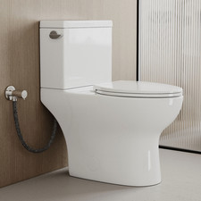 17.5 Elongated Two Piece Toilet White with 1.28 GPF Siphon Flush, 12" Rough-In