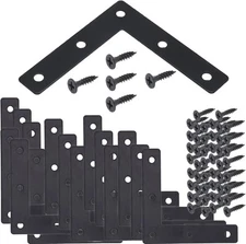 20pcs Black L Flat Shape Braces Corner Bracket, 80x80 mm, 
