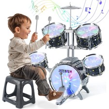 Kids Drum Set for Toddlers 1-3, Upgraded Jazz Drum Set for Kids, Musical Inst...