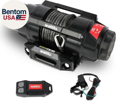 5000Lbs Electric Winch - 12V DC Power Waterproof Synthetic Rope Winch with Hawse