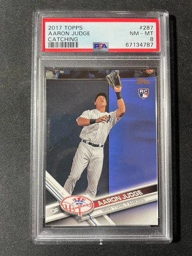 Aaron Judge Topps #287  (RC) - Catching PSA 8