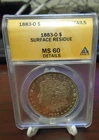 1883 O United States Morgan Silver Dollar ANACS MS 60 Details (Surface Residue)