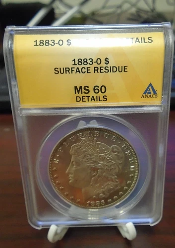 1883 O United States Morgan Silver Dollar ANACS MS 60 Details (Surface Residue)