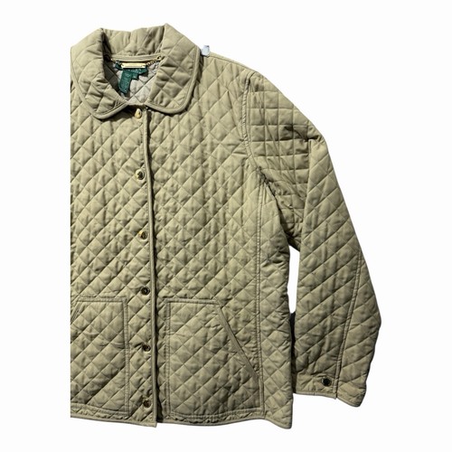 Lauren Ralph Lauren Women’s Khaki Quilted Barn Jacket Gold Buttons Size XL - Imagen 5 de 12