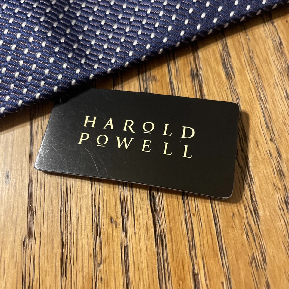 Nuevo con etiquetas Corbata Harold Powell Geométrica Tejida H Seda EE. UU. Foto 4 de 4