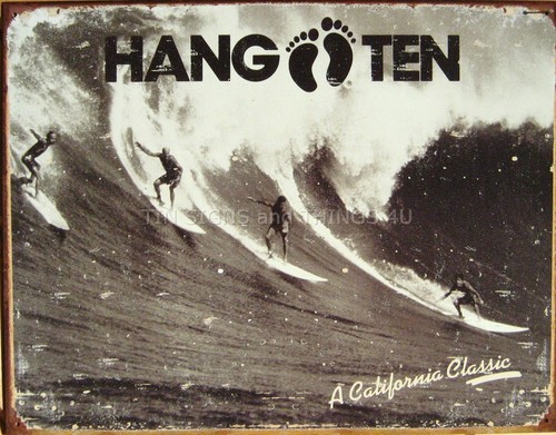 Hang Ten Surfing Big Wave BLECHSCHILD California Classic Vintage Metall Wanddeko 1284 - Bild 4 von 5