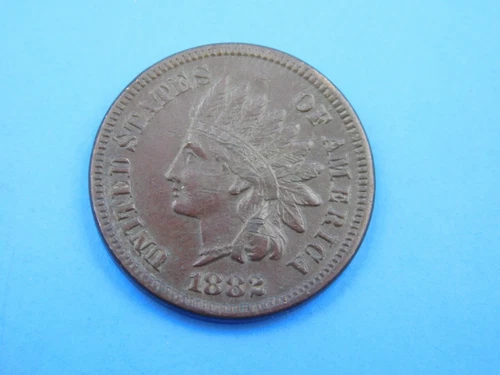 1882 U.S. Indian Head Cent 1c Penny Copper Extra Fine  (c1/202)