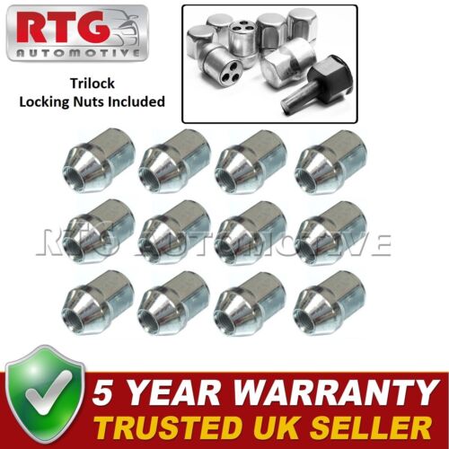 12x Nuts + 4x Trilock Locking Nuts For Toyota MR2 Mk1 1984-1989 (Steel Wheels) - Imagen 1 de 1