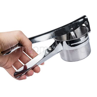 Edelstahl Kartoffelpresse Stampfer Püree Gemüse Obst Entsafter Handfleischwolf