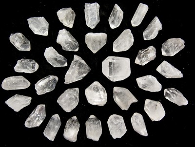 Quarzkristall Heilgitter Netzpunkte 500 Gramm 32 Stück 1'' - 1,5'' genaues Set 07