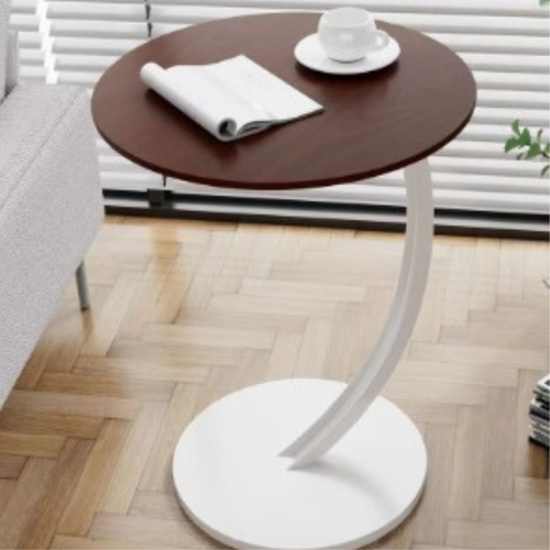 C Shaped End Table,Snack Side Table Slide Under Couch Sofa,Small End Table Oval - Picture 12 of 15